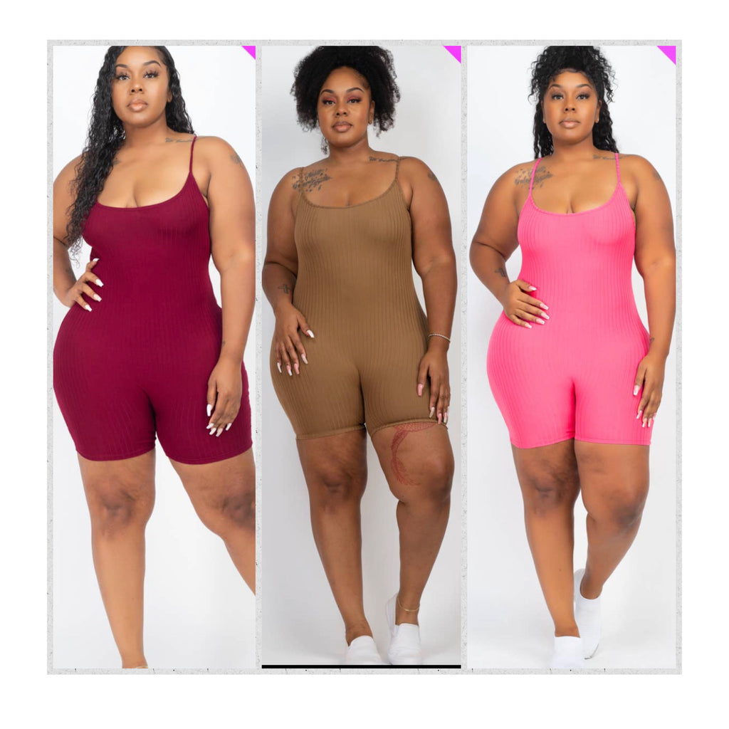 Ribbed Romper(plus size)