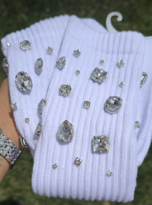 Bling & Pearl Slouch Socks