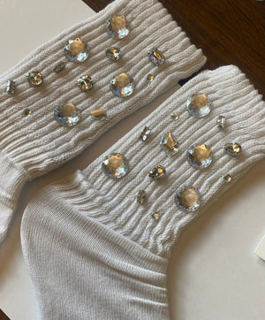 Bling & Pearl Slouch Socks