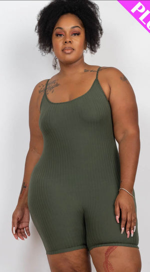 Ribbed Romper(plus size)