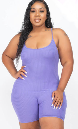 Ribbed Romper(plus size)