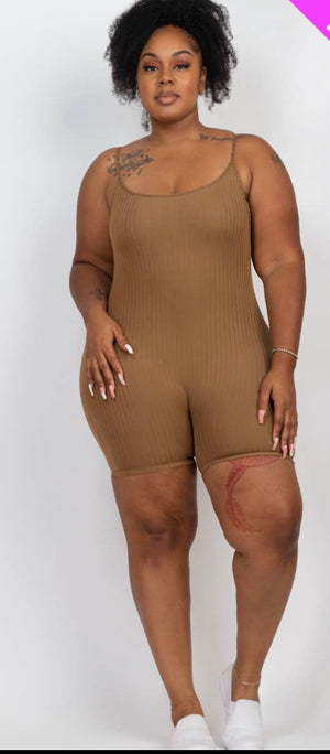 Ribbed Romper(plus size)