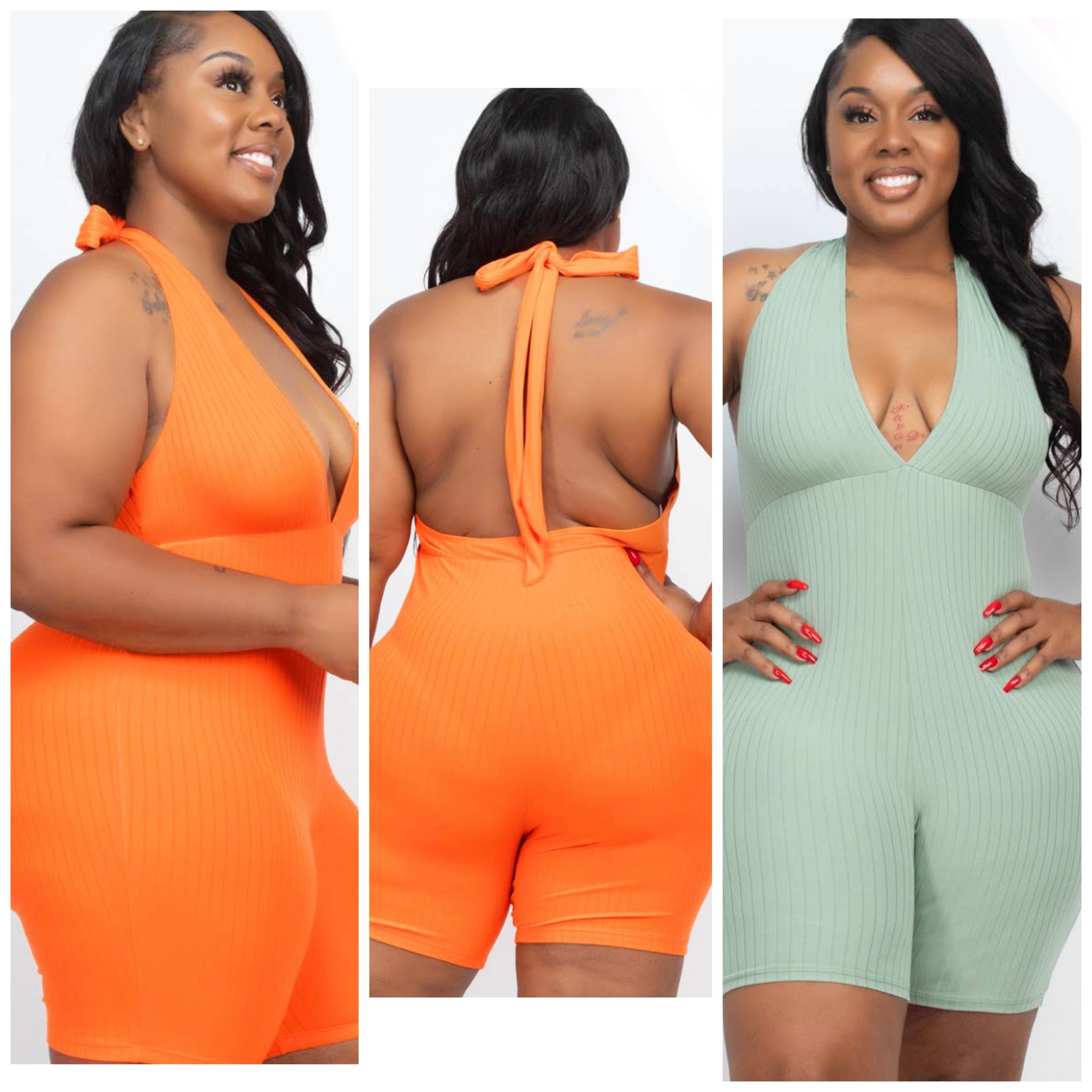 Halter Romper(plus size)