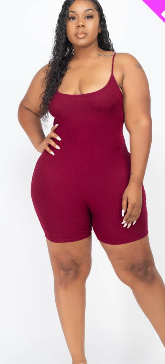 Ribbed Romper(plus size)